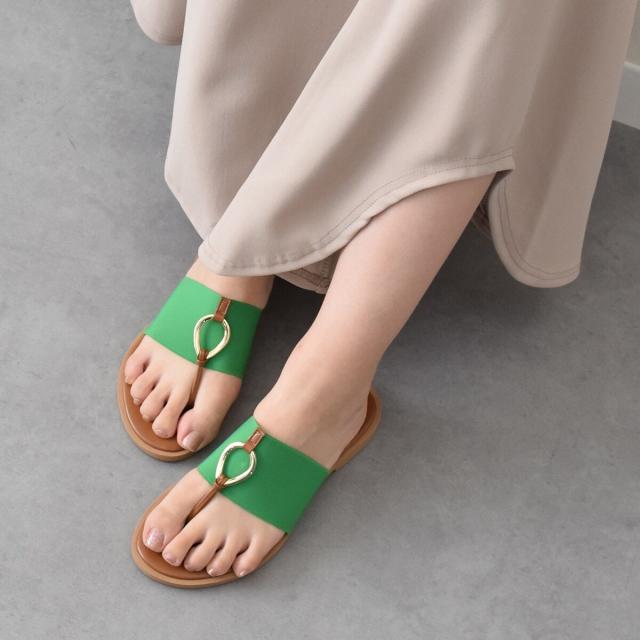 イタリアンシューメーカーズ（ITALIAN SHOEMAKERS）/ITALIAN SHOEMAKERS◆2cmヒール◆メタルモチーフトングサンダル