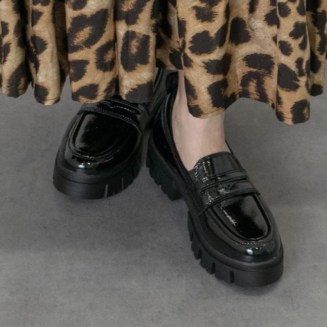 ブソラ（bussola）/bussola ブソラ◆5．5cmヒール◆撥水厚底デザインソールローファー