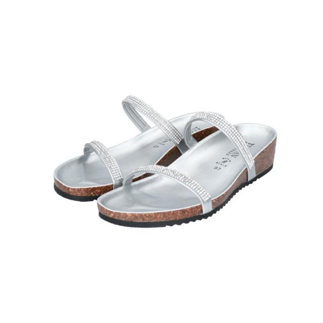 サンダル レディース パンプス パール 前詰まり 太ヒール 安定感 透け