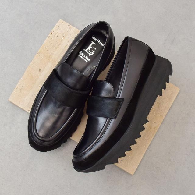 ルカ グロッシ（Luca Grossi）/LUCA GROSSI◆3．9cmヒール◆厚底シャークソールローファー