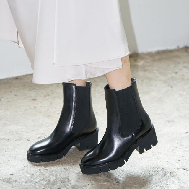 ルカ グロッシ（Luca Grossi）/LUCA GROSSI◆6．2cmヒール◆ラウンドトウミドルヒールサイドゴアブーツ