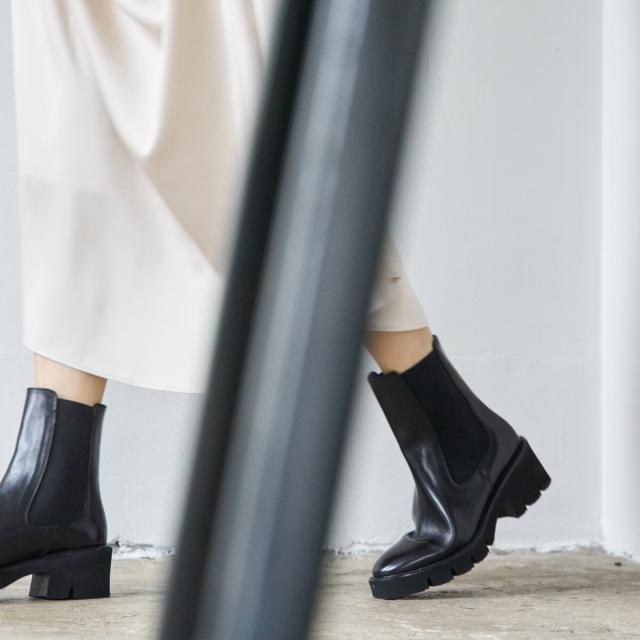 ルカ グロッシ（Luca Grossi）/LUCA GROSSI◆6．2cmヒール◆ラウンドトウミドルヒールサイドゴアブーツ