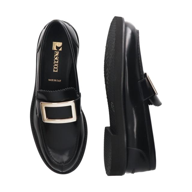 パスクッチ（PASCUCCI）/PASCUCCI◆2．8cmヒール◆ラウンドトウメタルバックルローファー パスクッチ（PASCUCCI）/PASCUCCI◇2．8cmヒール◇ラウンドトウメタル