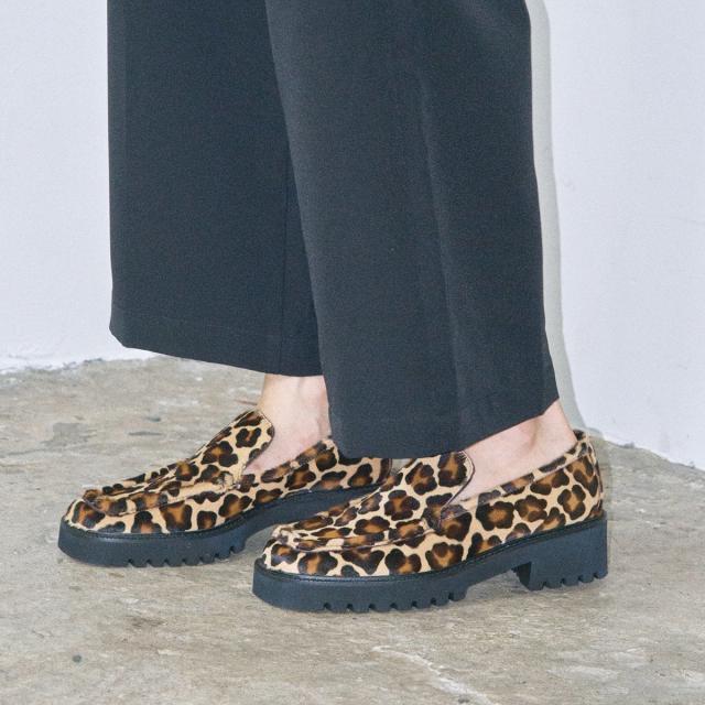 パスクッチ（PASCUCCI）/PASCUCCI◆4．5cmヒール◆レオパード柄タンクソールスリッポン