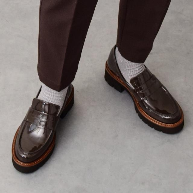 パスクッチ（PASCUCCI）/PASCUCCI◆5cmヒール◆ラウンドトウ厚底ローファー