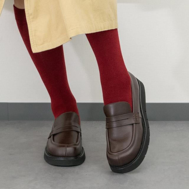 エミレ（EMILE）/EMILE◆3．5cmヒール◆オブリークトウ厚底ローファー