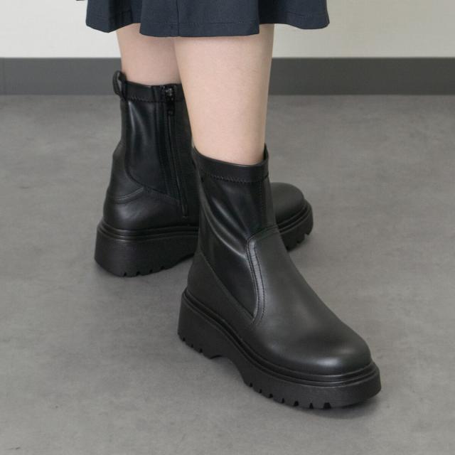 ブソラ（bussola）/bussola◆6cmヒール◆晴雨兼用ストレッチショートブーツ