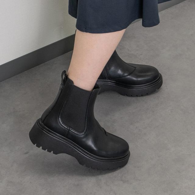 ブソラ（bussola）/bussola◆6cmヒール◆撥水ボリュームソールサイドゴアブーツ