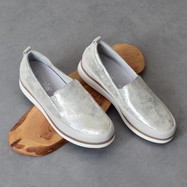 ブソラ（bussola）/bussola◆2．5cmヒール◆撥水レザースリッポンスニーカー