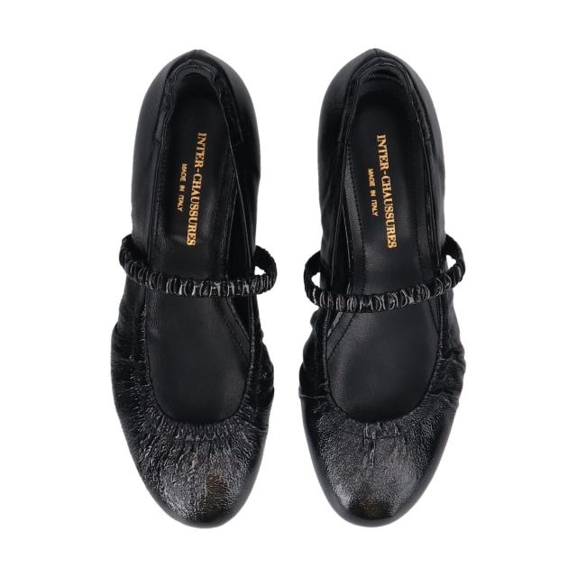 インターショシュール（INTER−CHAUSSURES）/INTER−CHAUSSURES◆0．5cmヒール◆ラウンドトウギャザーバレエシューズ_7