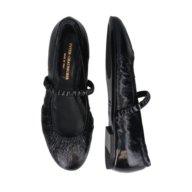 インターショシュール（INTER−CHAUSSURES）/INTER−CHAUSSURES◆0．5cmヒール◆ラウンドトウギャザーバレエシューズ_8