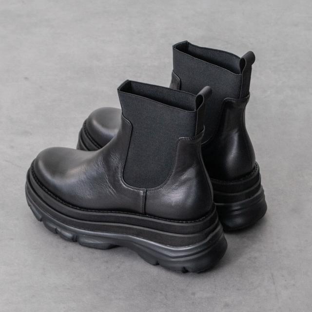 インターショシュール（INTER−CHAUSSURES）/INTER−CHAUSSURES◆7．5cmヒール◆ボリュームソールサイドゴアブーツ