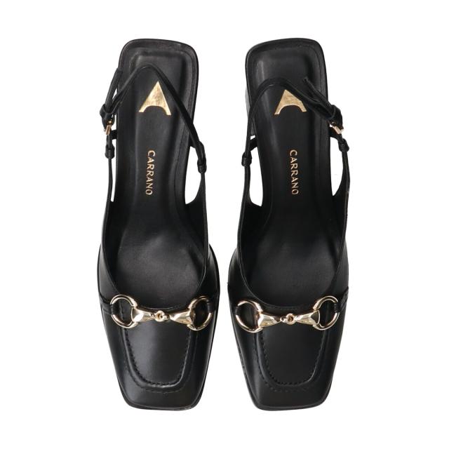 色合いノ（CARRANO）/CARRANO◆7．7糎踵◆ホースビットバックストラップパンプス