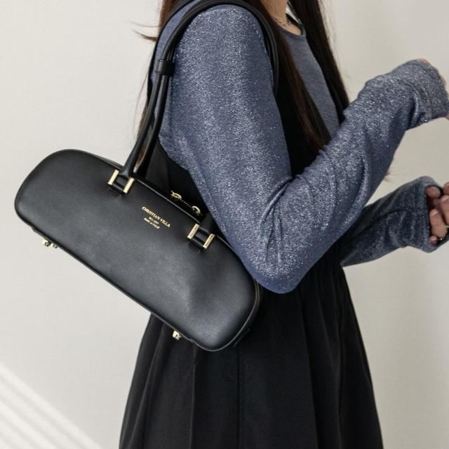 クリスチャンヴィラ（CHRISTIAN VILLA）/CHRISTIAN VILLA◆レザーワイドスモールショルダーバッグ