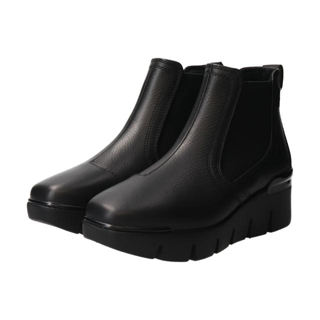 ブソラ（bussola）/bussola◆5．5cmヒール◆晴雨兼用サイドゴアレザーショートブーツ_1