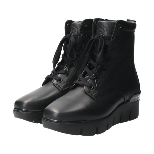 ブソラ（bussola）/bussola◆5．5cmヒール◆晴雨兼用レースアップレザーショートブーツ