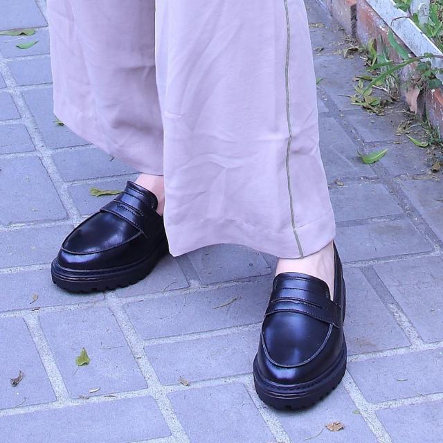 ブソラ（bussola）/bussola ブソラ◆4cmヒール◆撥水ローファー