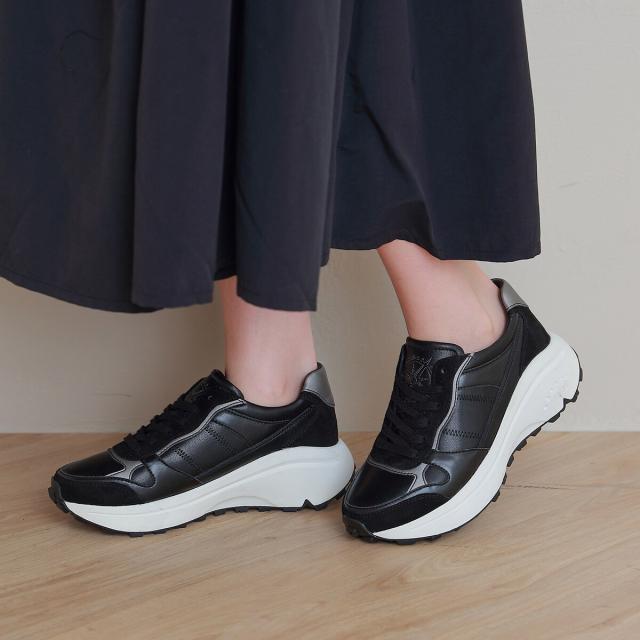 【NEW】ブソラ（bussola）/bussola ブソラ◆5cmヒール◆撥水厚底レースアップスニーカー