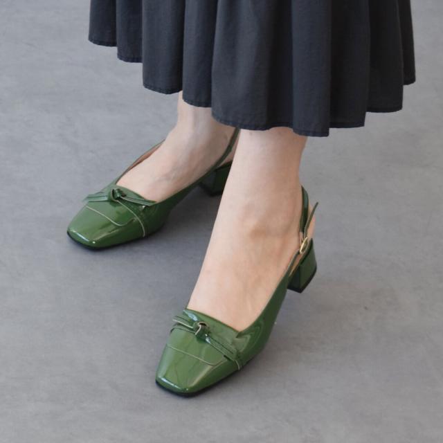 インターショシュール（INTER−CHAUSSURES）/INTER−CHAUSSURES◆4cmヒール◆スクエアトウチャンキーヒールバックバンド