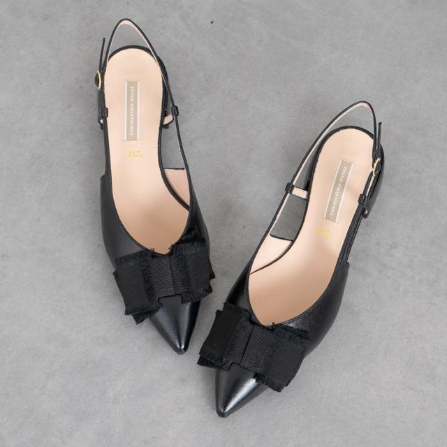インターショシュール（INTER−CHAUSSURES）/INTER−CHAUSSURES◆2．5cmヒール◆リボンバックバンドポインテッドパンプス