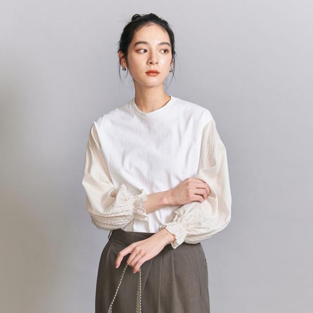 半袖 ホワイト ワンピース 肩リボン コットンレース コンビ キャミワンピース le reve