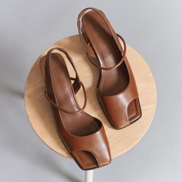 ビューティー＆ユース ユナイテッドアローズ（BEAUTY&YOUTH）/レザーライク オープントゥ バックストラップミュール