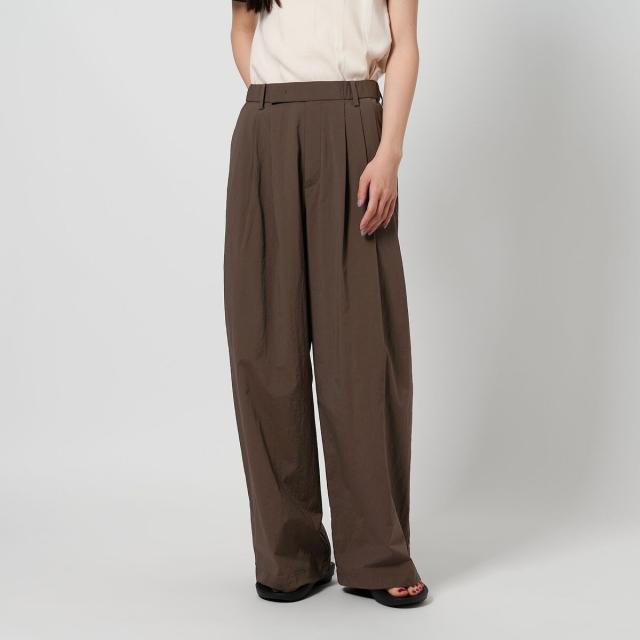 BEAUTY&YOUTH コットンナイロン ワイドタックパンツ コットンナイロン ワイドタックパンツ ―ウォッシャブル―