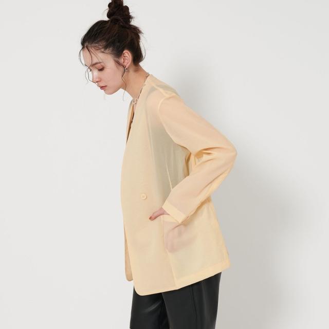 シアー ノーカラー ジャケット BEAUTY&YOUTH シアー ノーカラー ジャケット BEAUTY&YOUTH BEAUTY&YOUTH