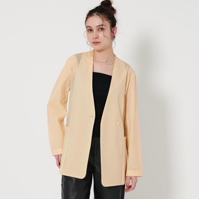 BEAUTY&YOUTH シアーノーカラージャケット シアー ノーカラー ジャケット