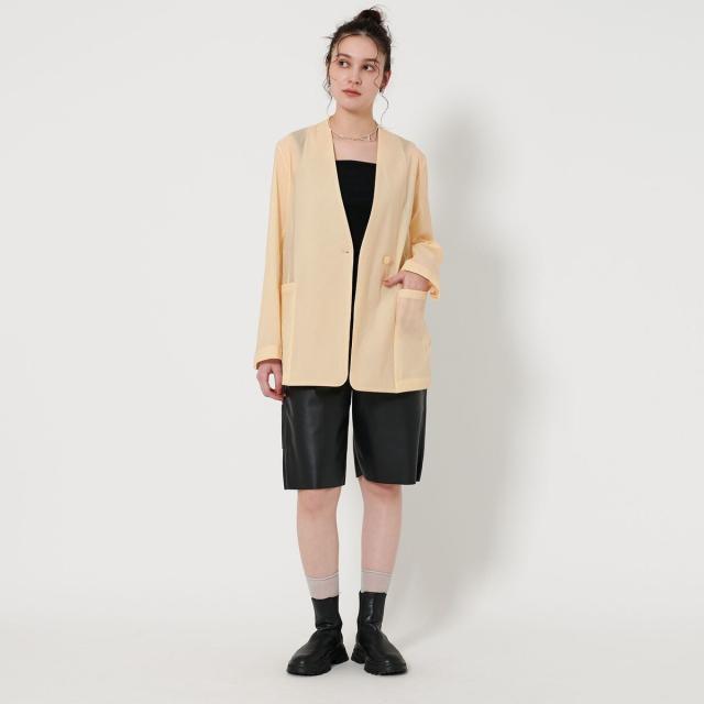 BEAUTY&YOUTH シアーノーカラージャケット シアー ノーカラー ジャケット BEAUTY&YOUTH BEAUTY&YOUTH