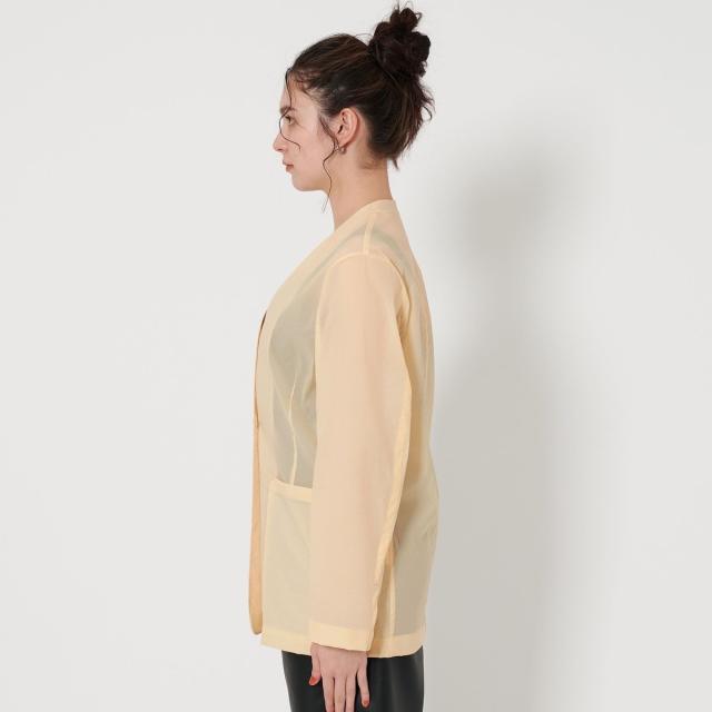 シアー ノーカラー ジャケット BEAUTY&YOUTH シアー ノーカラー ジャケット