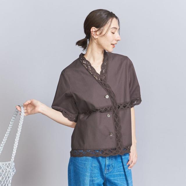 BEAUTY&YOUTH！バテンレースショートスリーブシャツ セール】バテンレース ショートスリーブシャツ（シャツ/ブラウス