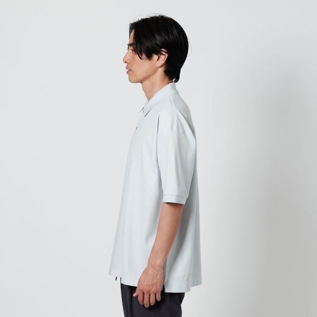 BEAUTY&YOUTH ギザコットン スーパーブ ポロシャツ ネイビー H＞ ハーフジップ ショートスリーブ クルーザー スウェット