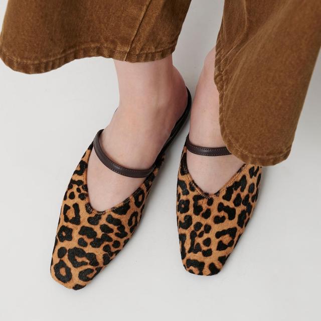 ビューティー＆ユース ユナイテッドアローズ（BEAUTY&YOUTH）/ヘアー×レザー コンビ フラットシューズ