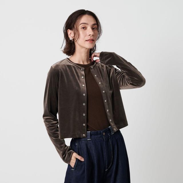 ビューティー＆ユース ユナイテッドアローズ（BEAUTY&YOUTH）/ベロアコンパクト カーディガン