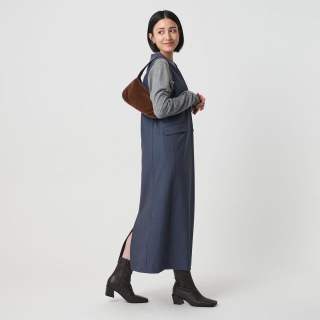 ビューティー＆ユース ユナイテッドアローズ（BEAUTY&YOUTH）/【WEB限定】ドレープツイル キーネックワンピース ウォッシャブル