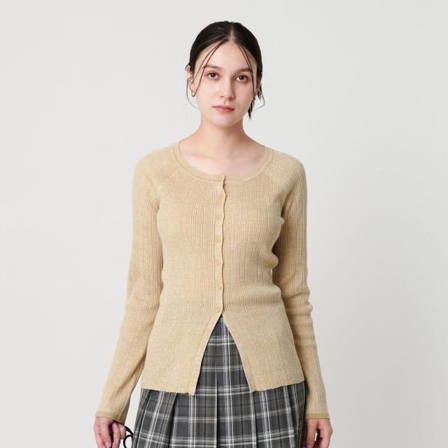 ビューティー＆ユース ユナイテッドアローズ（BEAUTY&YOUTH）/ポリエステルブレンド メランジリブ カーディガン ウォッシャブル