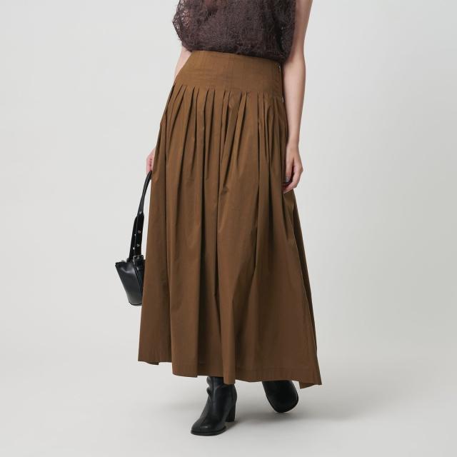 ビューティー＆ユース ユナイテッドアローズ（BEAUTY&YOUTH）/ポリエステルコットン タックフレアスカート