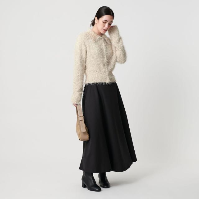 ユナイテッドアローズ ポリエステル シャギーカーディガン ウォッシャブル 黒 セール】ポリエステル シャギーカーディガン ウォッシャブル