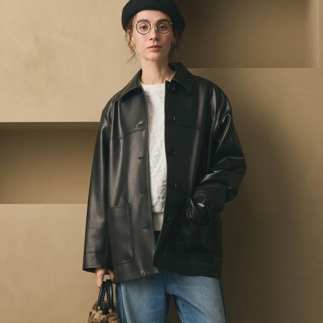 ビューティー＆ユース ユナイテッドアローズ（BEAUTY&YOUTH）/レザーライク カバーオール ジャケット