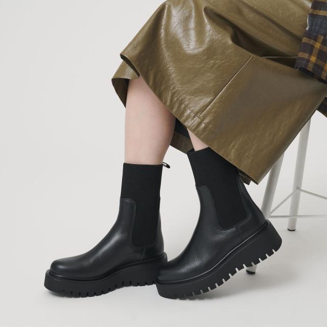 ビューティー＆ユース ユナイテッドアローズ（BEAUTY&YOUTH）/＜CORSO ROMA 9＞レザー リブ サイドゴアブーツ