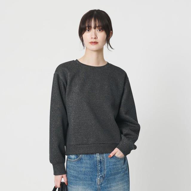 ビューティー＆ユース ユナイテッドアローズ（BEAUTY&YOUTH）/ポリエステルコットンブレンド ラメダンボール プルオーバー/ブラック