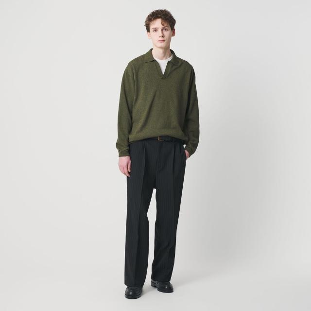 ビューティー＆ユース ユナイテッドアローズ（BEAUTY&YOUTH）/クリンプ コットン ポロスキッパー ニット ウォッシャブル