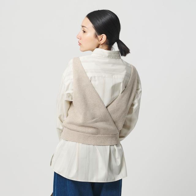 ビューティー＆ユース ユナイテッドアローズ（BEAUTY&YOUTH）/コットン麻ブレンド カシュクール 2WAYニットベスト ウォッシャブル_2