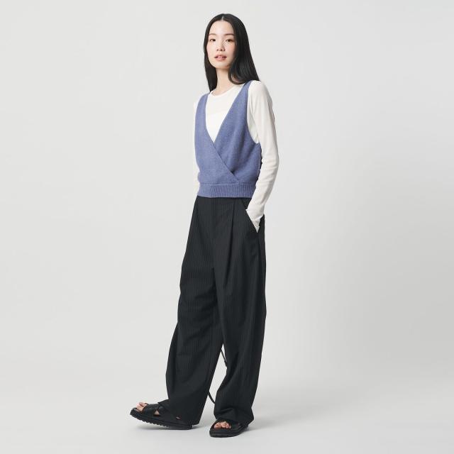ビューティー＆ユース ユナイテッドアローズ（BEAUTY&YOUTH）/コットン麻ブレンド カシュクール 2WAYニットベスト ウォッシャブル_4