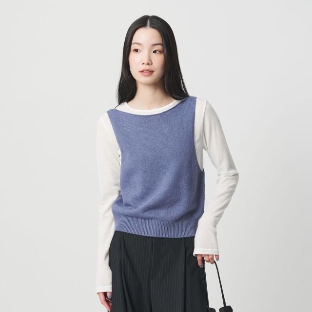 ビューティー＆ユース ユナイテッドアローズ（BEAUTY&YOUTH）/コットン麻ブレンド カシュクール 2WAYニットベスト ウォッシャブル_5