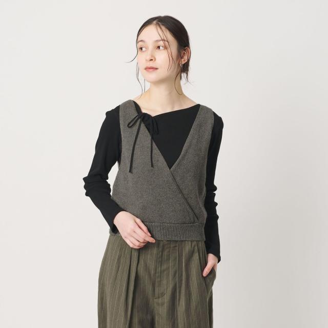 ビューティー＆ユース ユナイテッドアローズ（BEAUTY&YOUTH）/コットン麻ブレンド カシュクール 2WAYニットベスト ウォッシャブル_6