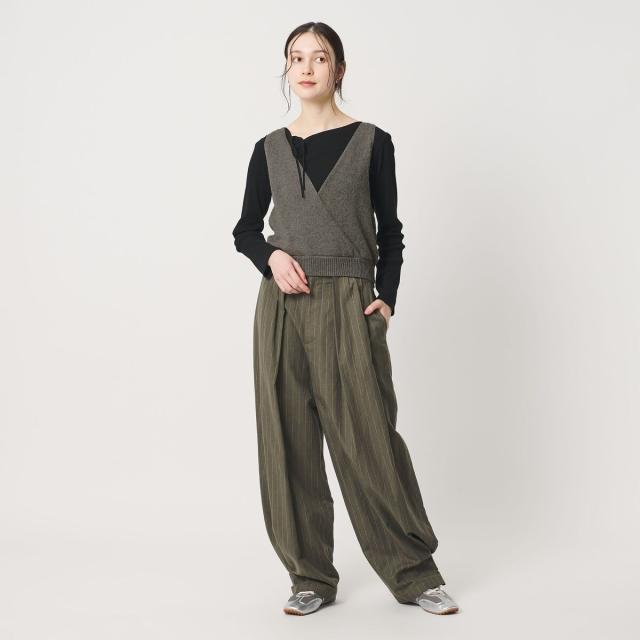 ビューティー＆ユース ユナイテッドアローズ（BEAUTY&YOUTH）/コットン麻ブレンド カシュクール 2WAYニットベスト ウォッシャブル_7