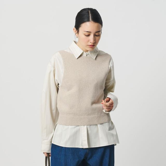 ビューティー＆ユース ユナイテッドアローズ（BEAUTY&YOUTH）/コットン麻ブレンド カシュクール 2WAYニットベスト ウォッシャブル_8