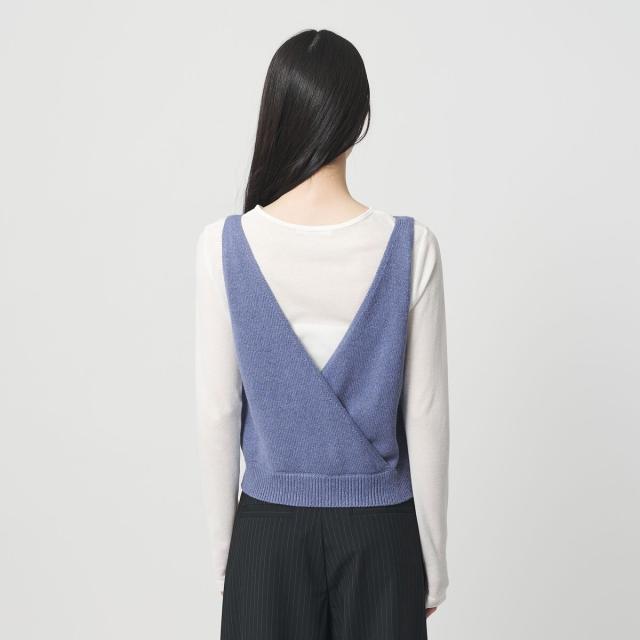 ビューティー＆ユース ユナイテッドアローズ（BEAUTY&YOUTH）/コットン麻ブレンド カシュクール 2WAYニットベスト ウォッシャブル_13